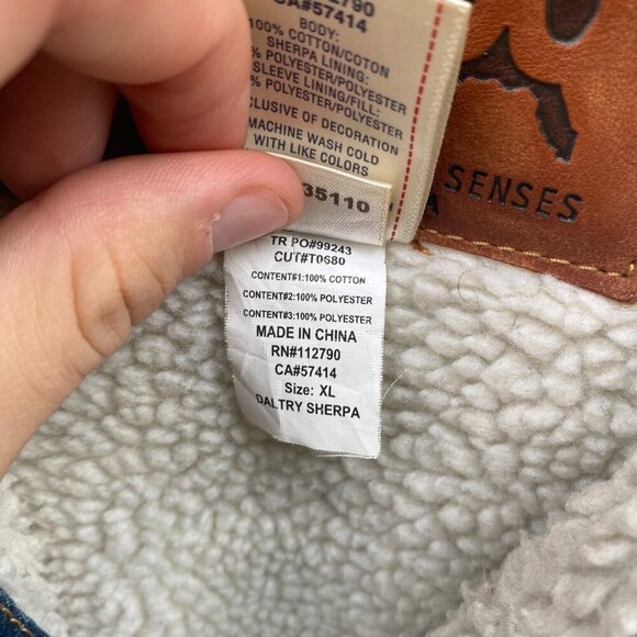 Vintage True Religion DALTRY Sherpa Denim Jacket XL Blue - Picture 9 of 10